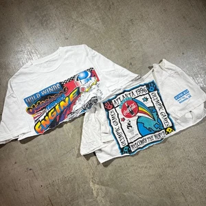 Vintage 90s Atlanta 1996 Olympic Games + Wild Winds Racing Crop Top Bundle - Picture 1 of 8