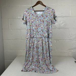J. Jill Floral Cotton Comfy Dress Size Medium Tall, Blue & Pink - Picture 1 of 9