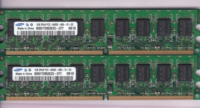 2GB 2x1GB SAMSUNG PC2-6400E DDR2 ECC M391T2953EZ3-CF7 SERVER WORKSTATION Ram Kit - Image 1 of 2