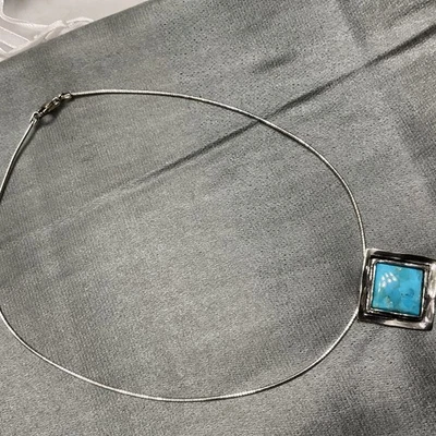 Collar y cadena Silpada plata esterlina turquesa N1509 vintage Foto 1 de 4