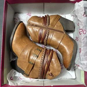 SO Stiefeletten Westernstiefel Gr. 5,5 braun Spargel cognac neu mit Karton - Bild 1 von 14