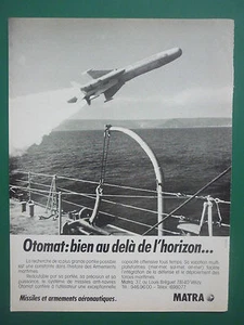 1979-1982 PUB MATRA MISSILE OTOMAT ANTI-NAVIRE ANTISHIP MARINE FRANZÖSISCHE ANZEIGE - Bild 1 von 1