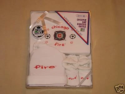 Soccer Chicago Fire 4 Piece Infant Baby Unisex 0-6M Gift Set MLS NIP - Image 1 of 2
