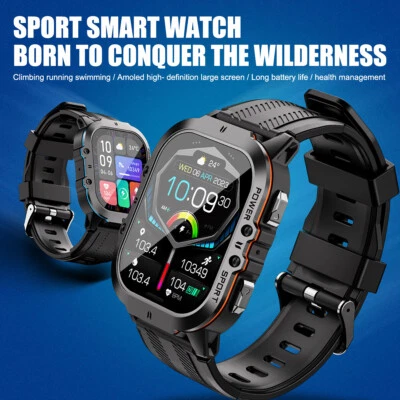 Men Smart Watch AMOLED Bluetooth Calls Sports Military Smartwatch Waterproof UK