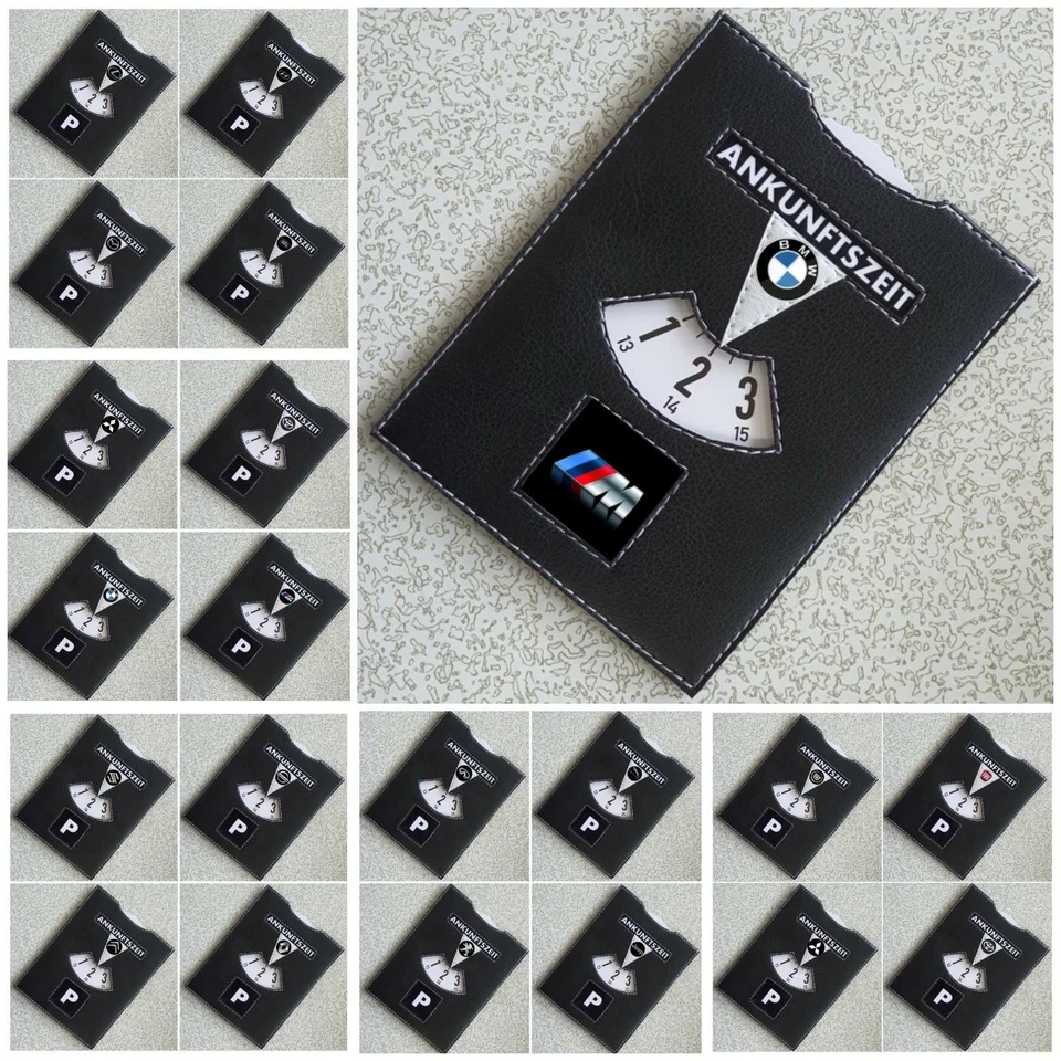 Leder Luxus Parkscheibe mit Auto Logo Parkuhr Kurzparkzone Parkzone ⭐⭐⭐⭐⭐ - Bild 1 von 1