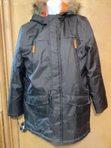 Route 66 Winter Coat Fleece Lined w/ Detachable Fur Trim Hood Grey Sz 14/16 EUC - Picture 1 of 11