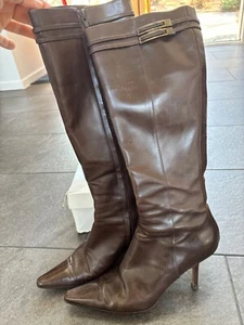 Christian Dior 2Buckl Boot High, Sz 40.5 EU / 9 US; Brown, Vintage - Picture 1 of 24
