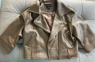 Bagatelle NYC Leather Jacket Women's L Style 11004 Short Sleeve,Collar,Zipper - Image 1 of 4