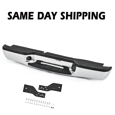 Chrome Rear Step Bumper for 1998-2004 Chevy S10 GMC Sonoma Fleetside GM1101102 Foto 1 de 4