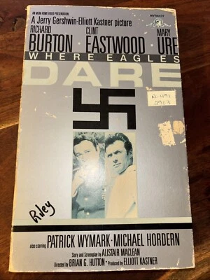 Where Eagles Dare 1986 Big Box VHS Cassette Tape Clint Eastwood Foto 1 de 4
