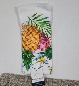 Mainstays Set of 2 Decorative Kitchen Towels Toalla Para Cocina Pineapple Flower - Picture 1 of 7