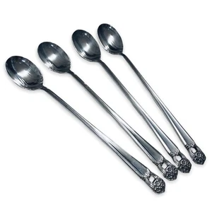 Eternally Yours Pattern by 1847 Rogers Silverplate Set of 4 Iced Tea Spoons - Picture 1 of 1