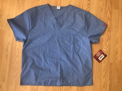 New Dickies EveryDay Scrubs 1 Front Pocket V-neck Scrub Top Blue SIZE Small - Image 1 of 4