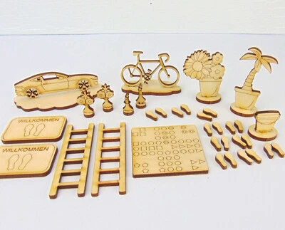 Wichtelzubehör Wichtelfahrrad, Auto, Wichtelspuren, Würfelspiel, Miniaturen - Bild 1 von 4