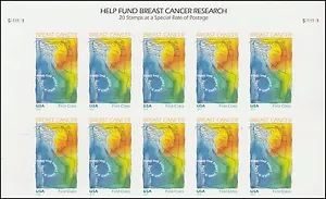US B5a Breast Cancer imperf NDC header block 10 MNH 2014 - Picture 1 of 1