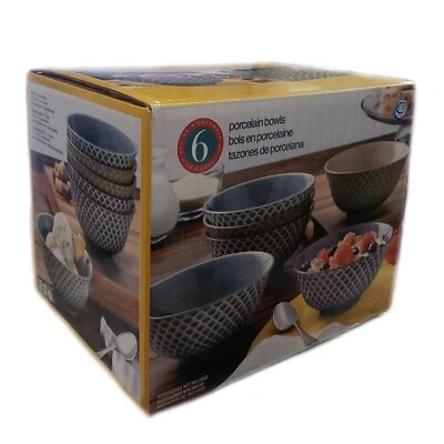 Conjunto de 6 tigelas de porcelana, caixa danificada. - Imagem 1 de 3