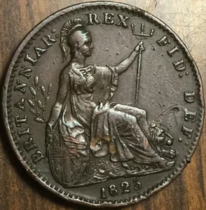 1825 UK GB GREAT BRITAIN FARTHING COIN - Picture 1 of 3