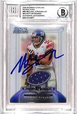 Michael Strahan Signed 2006 Bowman Sterling #BS-MIS Card BAS 38980