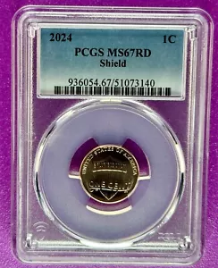 2024 1c Lincoln Shield Cent PCGS MS67RD (140) - Picture 1 of 2
