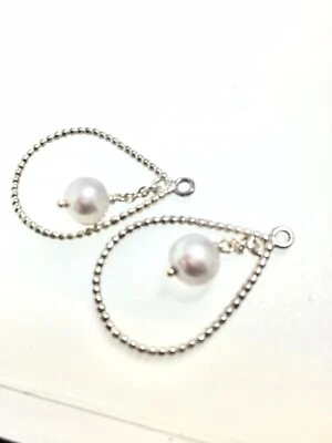 Authentic Pandora Sterling/Natural Pearls earring charms New With Tags 290610PDW - Image 1 of 3