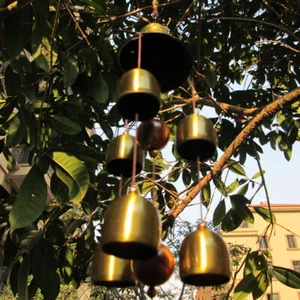 Large Copper Bells Hanging Wind Chimes Garden Yard Home Outdoor Ornament Decor - Picture 1 of 10