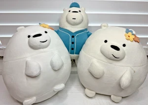 3PC WE BARE BEARS ICE BEAR PLUSH LOT MINISO JAPAN CARTOON NETWORK (N) - Picture 1 of 11