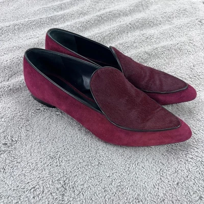 Zapatos mocasines planos de gamuza Proenza Schouler para mujer 38 8 EE. UU. Oxblood Foto 1 de 4
