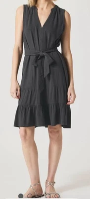 NWT Splendid Hudson Flounce Sleeveless Dress in “Lead” Soft Black Medium - Image 1 of 4