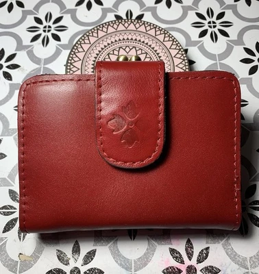 Patricia Nash Iberia Ruby Red Leather Snap Wallet ID Coin Bifold RFID P30806X - Image 1 of 4