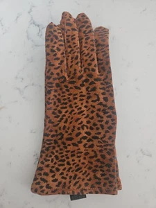 Guanti leopardati vintage Van Raalte donna taglia L vera pelle fodera acrilica nuovi - Foto 1 di 3