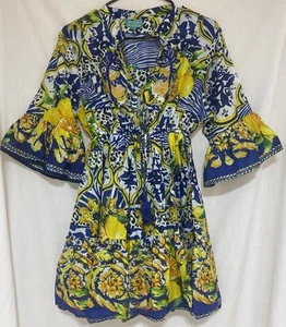 NWT ANTICA SARTORIA Giacomo Cinque Bead Embellished Coverup Dress 1 Size Cotton - Picture 1 of 21