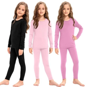 Silkfly Girls 3-Piece Thermal Underwear Set, Soft Fleece Lined, XL, Mixed Colors - Picture 1 of 5