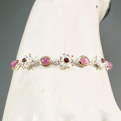 Jewellery  Ruby Bracelet 925 Sterling Silver 7.5"/BR13603 - Image 1 of 4