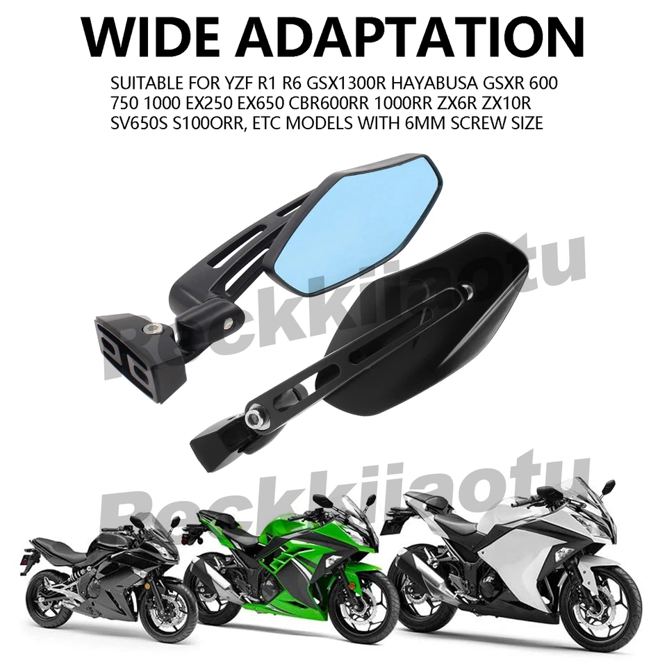 For Suzuki GSXR1000 2001-2011 GSXR750 96-09 Hayabusa 99-11 Rearview Side Mirrors - Imagem 1 de 4