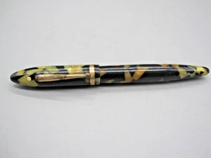 Vintage Oversize Marbled Sheaffers White Dot Black Gold Trim 1687778 Nib 5.75" - Bild 1 von 7