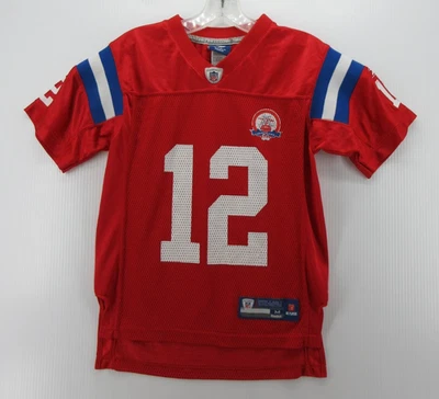 Camiseta Tom Brady New England Patriots Niños Mediana Roja 50 Aniversario Temporada Foto 1 de 4