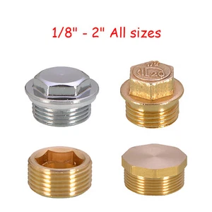 1/2"3/4"-1 1/2"Flanged Blanking Plug BSP Blanking Hex M&F Brass Fitting(Various) - Picture 1 of 24