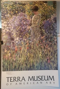 1982 Lady in A Garden Frederick Carl Frieseke 21 x 32" Terra Museum Art Poster - Picture 1 of 8