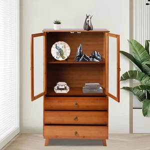 2-Door Storage Cabinet Kitchen Pantry 3-Drawer Freestanding Cupboard Shelf 43in - Picture 1 of 23