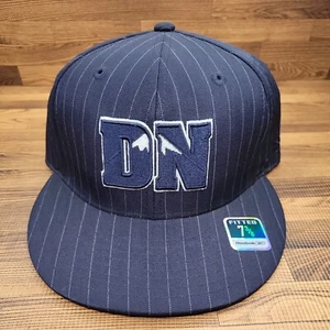 Denver Nuggets Hat Reebok Size 7 3/8 Fitted Black Pin Stripes Flat Brim New - Picture 1 of 4