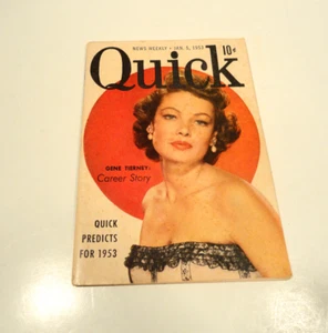 Quick Magazine Jan 5 1953 Gene Tierney - Picture 1 of 4