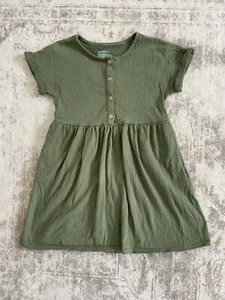 Cat and Jack Girls Short Sleeved Olive Green Dress Sz M (8) - Picture 1 of 6