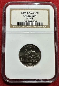Uncirculated 2005 D SMS 25 Cent State of California Quarter MS 68 NGC Certified - Picture 1 of 2