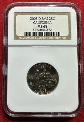 2005 D SMS 25 Cent California Quarter MS 68 NGC Certified - Image 1 of 2