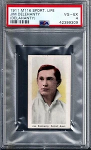 PSA 4 1910-11 1911 M116 Sporting Life Jim DELEHANTY DELAHANTY, Detroit Tigers - Picture 1 of 2