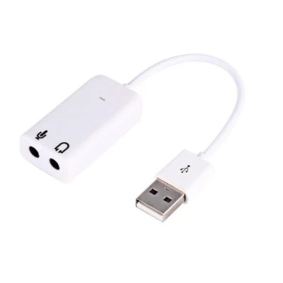 STRAßE TECH Carte son USB externe 7.1 - Son 3D dynamique 12 Mbp - PC Mac - USB - Blanc
