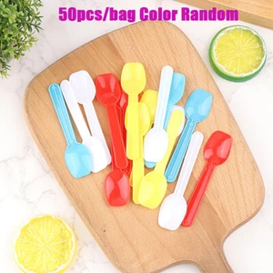 50pcs Dessert Scoop Plastik Eis Scoop Family Löffel Suppe Plastiklöffel - Bild 1 von 12