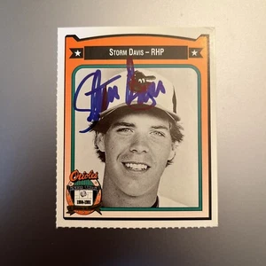 STORM DAVIS 1991 CROWN HANDSIGNIERT SIGNED AUTO BASEBALL KARTE ORIOLES - Bild 1 von 1