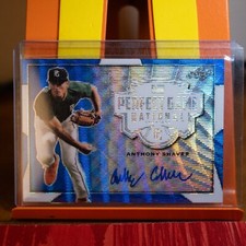 2019 LEAF ANTHONY SHAVER AUTO PERFECT GAME NATIONAL SHOWCASE BLUE PRISMATIC 3/10