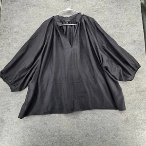 Torrid Shirt Womens 3X Short Sleeve V Neck Black Relaxed - Picture 1 of 6